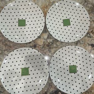 Kate Spade White Plates with Black Dots
